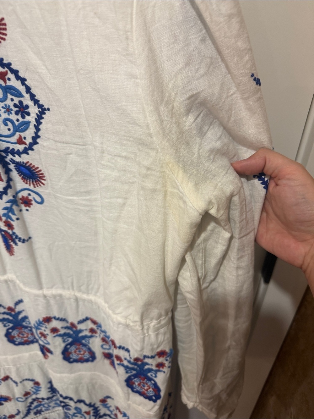 FARM Rio White Maxi Dress with Blue and Red Embroidery - Picture 10 of 12
